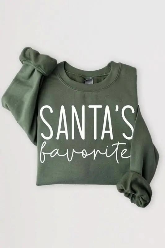 Santa's Favorite Graphic Fleece Sweatshirts - Love Salve